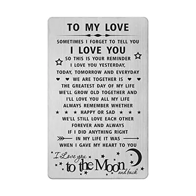  I Love You Gifts For Her Women I Love You To The Moon And Back Metal Wallet  • $23.55