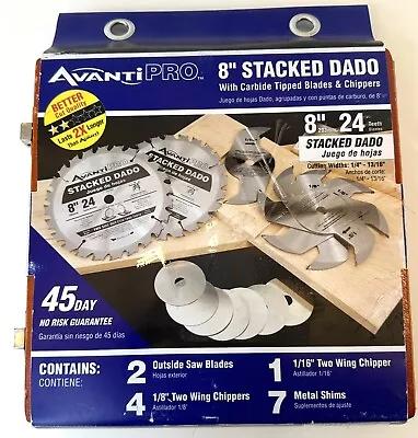 Avanti Pro 8 In Stacked Dado Saw Blade Set 24 Teeth Carbide Tipped P0824DADO • $59.99