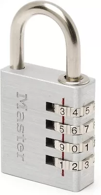 Master Lock Combination Padlock In Aluminium Resettable 7640EURD Grey By Master • £9.95