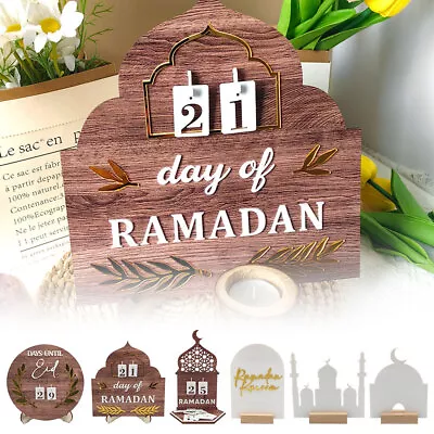 Wooden Ramadan Countdown Calendar Acrylic Eid Mubarak Ornament Muslim Gift WP • $14.96