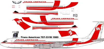 Trans American 707-320B From Movie Airplane! Pointerdog7 Decals For Minicraft • $10