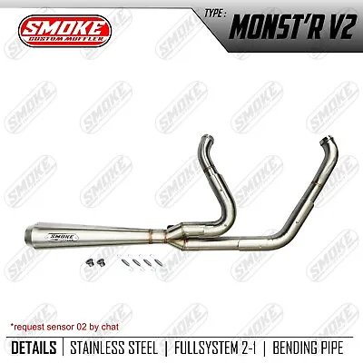 2 Into 1 Exhaust For Harley Touring Exhaust 06-17 Models Street Glide Exhaust • $400