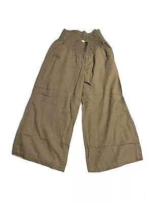 Olive Maternity Linen-Blend Wide-Leg Pants Size Medium Old Navy • $17