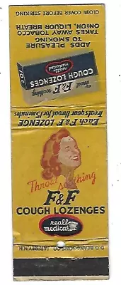 F & F Cough Lozenges Vintage Matchbook Cover • $0.99