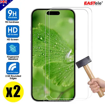 2xTempered Glass Screen Protector For IPhone 15 14 13 12 11 Pro XR XS Max 7 Plus • $6.99