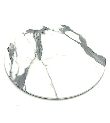 New 70 Cm Round Romeo White Marble Effect Table Top Restaurant Table Tops • £54.99