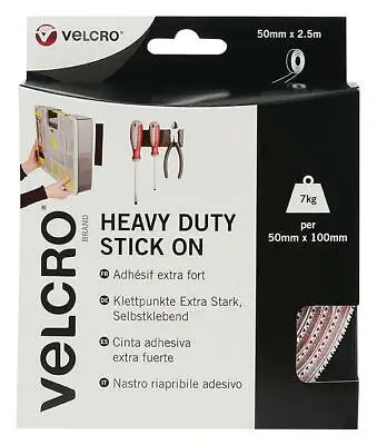 Heavy Duty Tape Wt 50mm X 2.5m Fastener Colour White Roll Length 2. For Velcro • £31.87