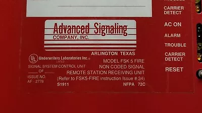 $450 • Buy ADVANCED SIGNALING COMPANY   Remote Station Receiving Unit.  #FSK5