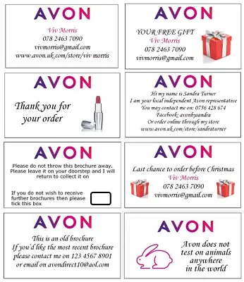 £2.50 • Buy AVON Representative Personalised Brochure, Address, Calling Labels Stickers