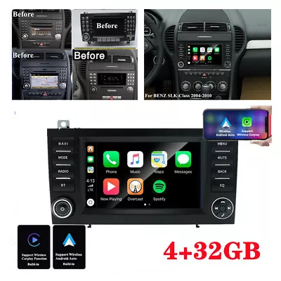 7  For 04-10 Mercedes Benz SLK R171 Carplay 4+32G Radio Sterep GPS Nav Head Unit • $199.79