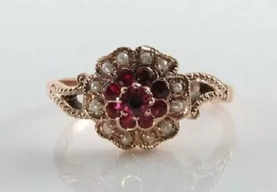 2Ct Lab-Created Ruby & Synt Opal Vintage Style Wedding Ring 14K Rose Gold Plated • $73.83