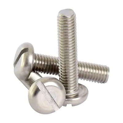 £2.59 • Buy M2 M2.5 M3 M4 M5 M6 Slotted Pan Head Machine Screws Slot Bolts Stainless Steel