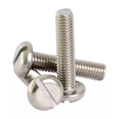 M2 M2.5 M3 M4 M5 M6 Slotted Pan Head Machine Screws Slot Bolts Stainless Steel • £4.71