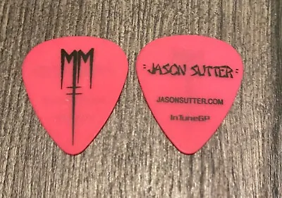 MARILYN MANSON 2012 Cruel Tour Guitar Pick Jason Sutter Signature Pink & Black  • $11.99