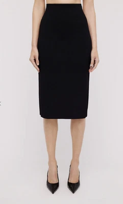 $130 • Buy Scanlan Theodore Black Crepe Knit Pencil Skirt Size XS Rrp $450