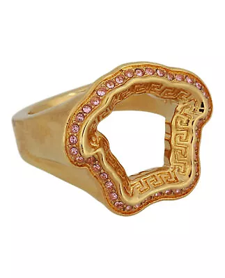 Versace Womens Crystal Embellished Medusa Greca Ring • $161.99