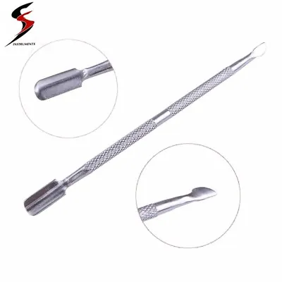 CUTICLE PUSHER Professional Stainless Steel Tool Dual Manicure Gel Polish Clean • £1.85