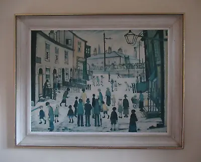 Large Vintage Mid Century L S LOWRY Textured Canvas The Procession Print Framed • $155.57