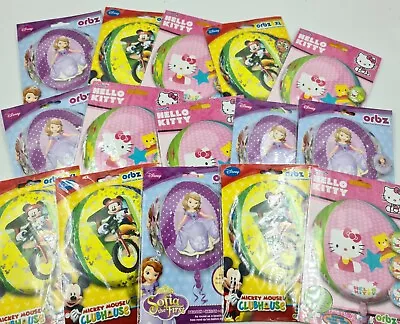 15 X 16  Sofia Mickey Mouse Hello Kitty Foil ORBZ Helium Party Balloon Job Lot  • $12.42