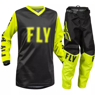 NEW Fly Racing F-16 Black/Hi-Vis Kids Motocross Dirt Bike Gear Set • $99