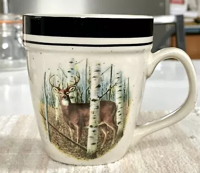 White Tail Deer Stoneware Coffee Mug Cup Scotty Z Folkcraft Cabelas • $12.99