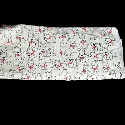 Joann Holiday Scottie Dog With Red Bows Fabric 44  Wide 3.9 Yards • $34.97