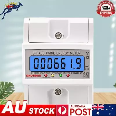 3 Phase 4 Wires Din Rail Electric Meter 50/60HZ For Indoor Electric Energy Meter • $38.19