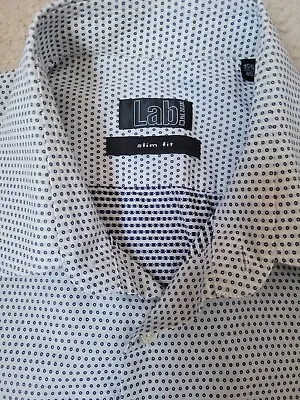 Pal Zileri Lab Slim Fit Spotted Shirt 15.5  • £22.99