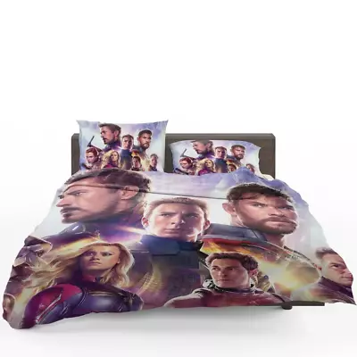 Avengers Endgame The Avengers Marvel MCU Quilt Duvet Cover Set Bedspread Twin • $63.99