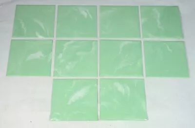 10 NOS Vintage Green Marbled 4-1/4  Square Plastic Wall Tiles • $9.99
