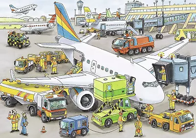 Ravensburger Busy Airport - 35 Piece Jigsaw Puzzle For Kids – Every Piece Is Uni • $26.23