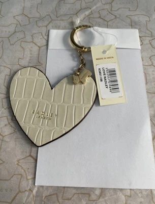 £12.99 • Buy Radley London Natural Heart Large Keyring - Leather, Gold Dog Tag Faux Croc BNWT
