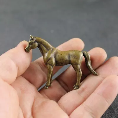 Solid Copper Animals Horse Figurine Miniature Ornament Sculpture Tea Pet Craft • $14.99