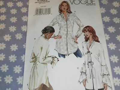 Vogue 7829 Misses Funnel Neckline Front Button Blouses Pattern -uncut 6-8-10 • $10.99