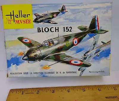 Vintage 1965 Model Wwii Bloch 152 French Fighter 1:72 Kit Heller Narbonne • $5