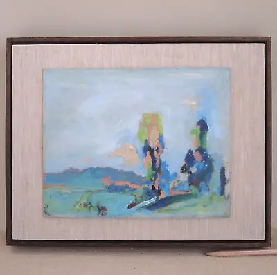 Abstract Landscape Mystery Artist California Modernist Eucalyptus MCM 1970s Vtg • $295