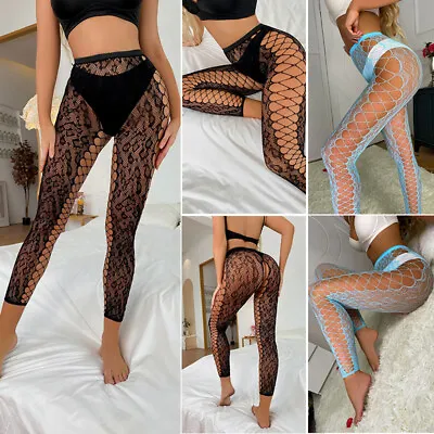 Women High Waist Pantyhose Fishnet Stockings Mesh Tight Thigh High Socks Exotic. • $5.19