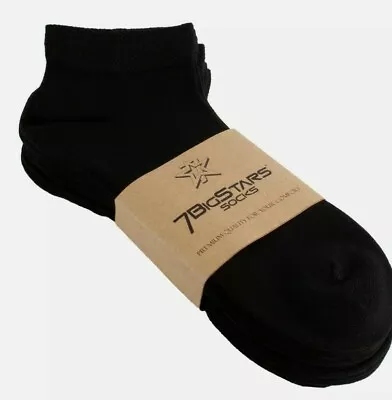 $12.95 • Buy Men's~Bamboo 6 Pack Solid Thin Ankle Low Cut Socks~Size L~Black~Shoe 9-12
