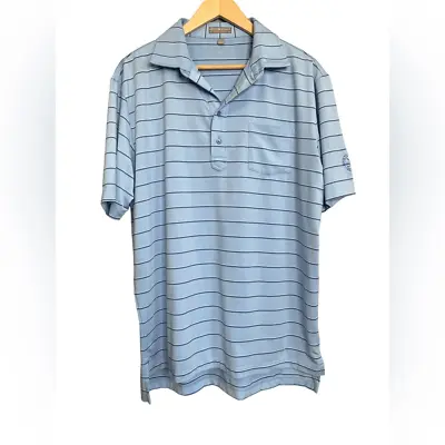 Peter Millar Summer Comfort Myrtle Beach Nationals Striped Golf Shirt Size Large • $22