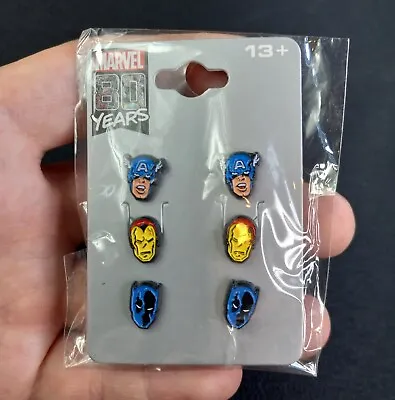 Marvel 80 Years Earrings Captain America Iron Man Black Panther • $8