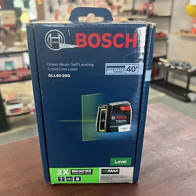 NEW BOSCH 40' Self Leveling Cross Line Laser W/ VisiMax Green Beam GLL40-20G • $80