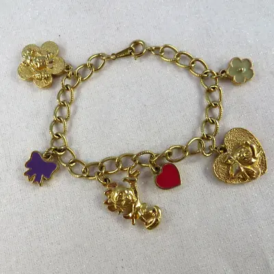 DISNEY Best Friends Charm Bracelet Minnie Mouse Charms Gold Tone Disney • $15