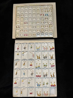 $29.99 • Buy Lot (103) Vintage Kids Size Jewelry Earrings,  Necklaces  Nursery Rhyme Theme