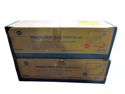 Lot Of 2 Konica Minolta Magicolor Toner 5500/5600 Cyan A06v433 & Magenta A06v333 • $169.99