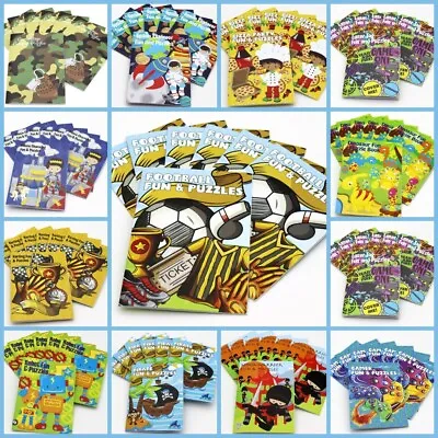 24 X Themed Activity Booklets A6 Party Bag Fillers Puzzle Made UK Unique Design • £11.50