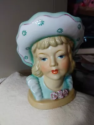 Vtg Ucagco Porcelain Head Vase YOUNG LADY 7  Perfect Quality 1960's SWEET Japan • $58