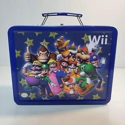 Nintendo Wii Mario Party Blue Lunch Box Tin Case Collectible • $13.21