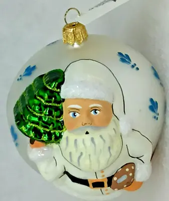 2018 New Vaillancourt Folk Art Polish Glass Jingle Balls Fleur-de-lis Santa • $35