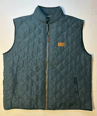 Ducks Unlimited Mens XXL Quilted Vest Green Full Zip Sleeveless Logo *No Tag • $25