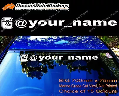 Instagram Your Custom Name 700mm CAR 4x4 Windscreen Vinyl Film Name Lettering • $19.90